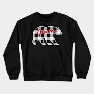 Black And White Buffalo Plaid Nonna Bear Shirt Matching Pajama Family Crewneck Sweatshirt